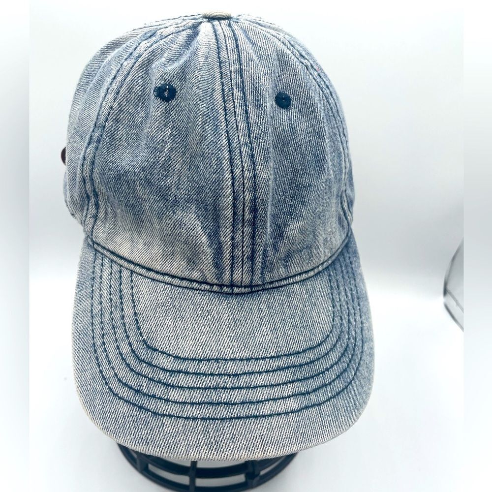 Blue Blank Cap unisex Adjustable Hat Adult 90s Acid Wash